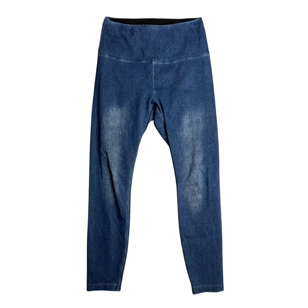 Lysse Legging M Denim Look High Rise Smoothing Waistband Stretch Comfort Basic